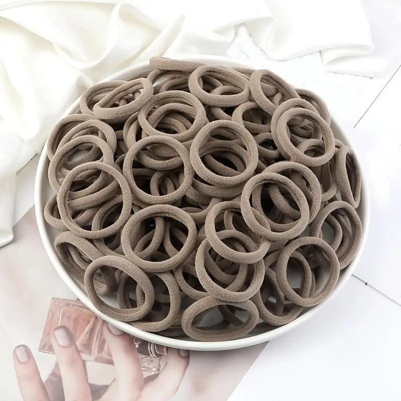 Towel Ring Hair Bands 4cm Solid Color Elastic Hair Rope Female Height Hair Accessory For Ponytail - Apple Promo New