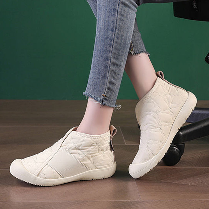 New Flat Snow Boots Winter Warm Non-slip Cotton Shoes Fashion Casual Waterproof Plush Ankle Boots