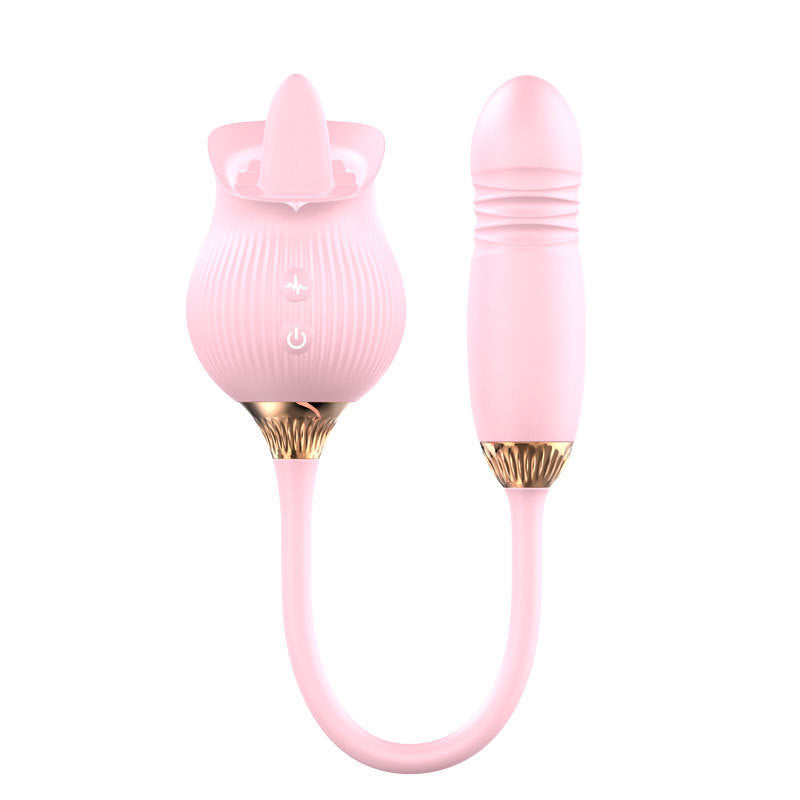 Rose Suction Telescopic Vibrator For Women's Use - Apple Promo New