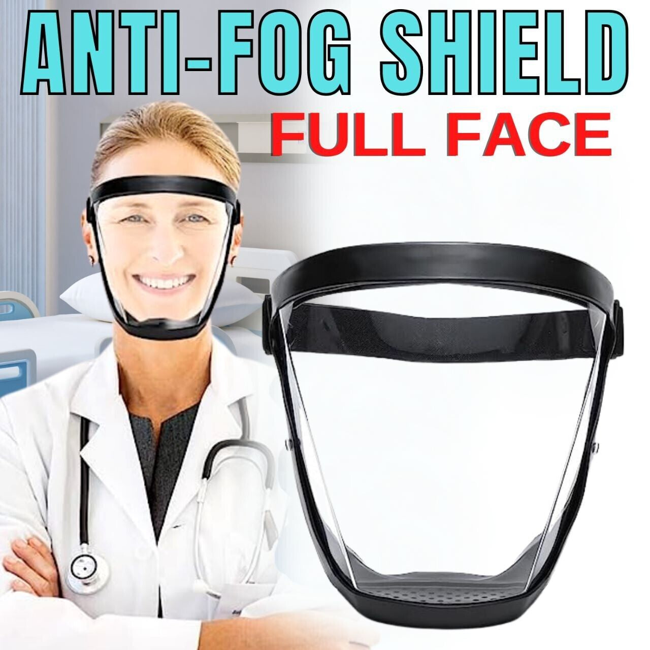 Anti-Fog Shield Safety Full Face Super Protective Head Cover Transparent Mask