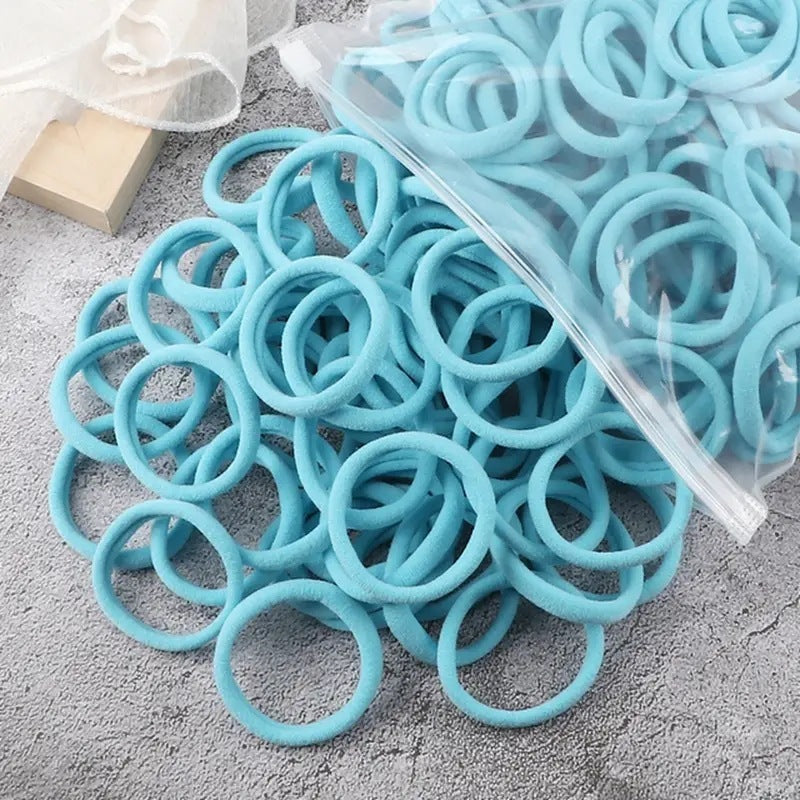 Towel Ring Hair Bands 4cm Solid Color Elastic Hair Rope Female Height Hair Accessory For Ponytail - Apple Promo New