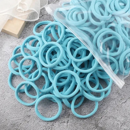 Towel Ring Hair Bands 4cm Solid Color Elastic Hair Rope Female Height Hair Accessory For Ponytail - Apple Promo New