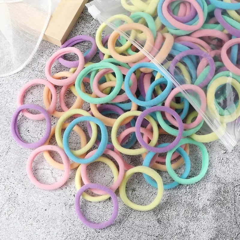 Towel Ring Hair Bands 4cm Solid Color Elastic Hair Rope Female Height Hair Accessory For Ponytail - Apple Promo New