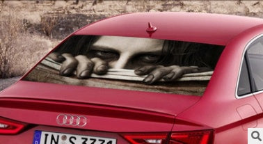 After the car manufacturers selling creative funny stickers horror 3D stereo file Glass Sticker personality perspective - Apple Promo New