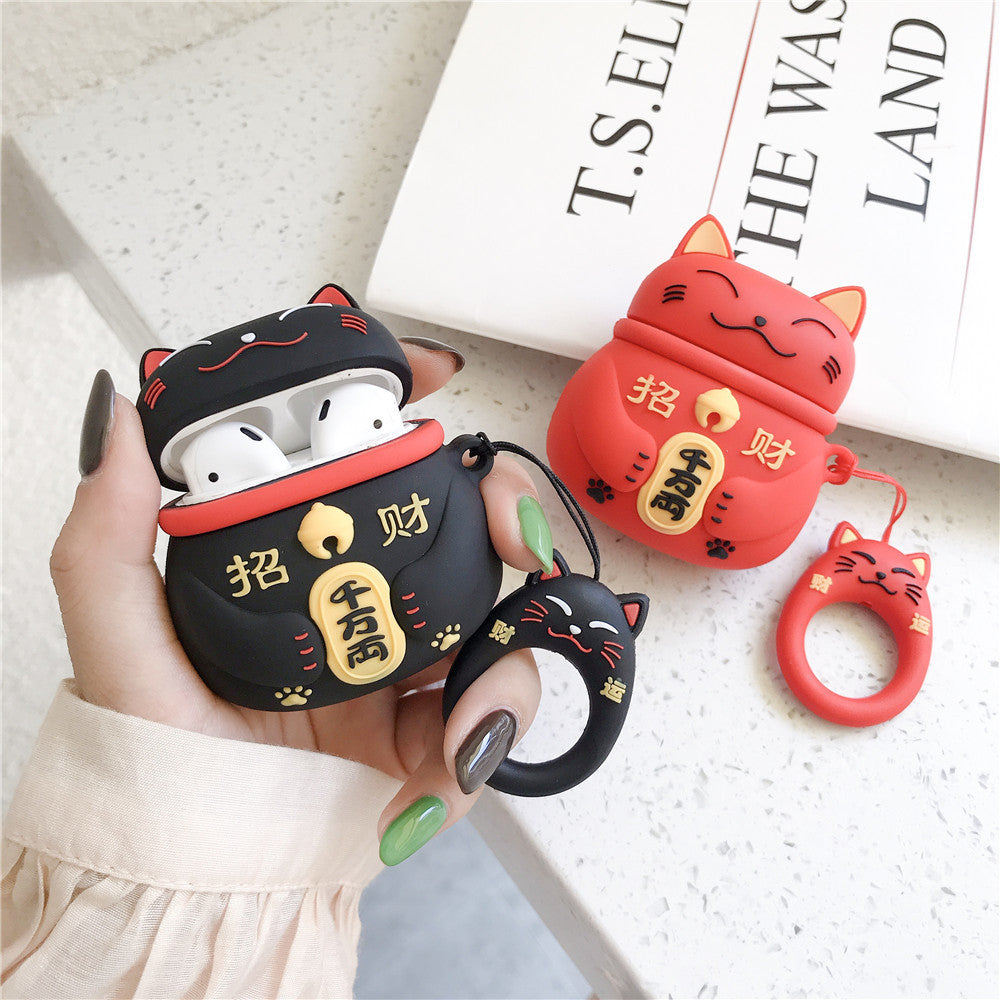 Lucky cat headphones set