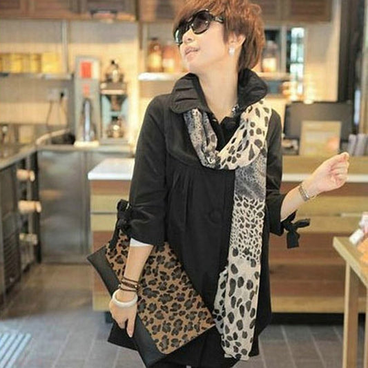 Foulard Femme Womens Leopard Print Little Silk Scarf Hair