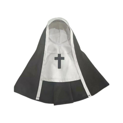 PET SHOW Nun Dog Costume For Small Medium Dogs Halloween Cosplay Outfit Black White Cloak Dress Up Pets Apparel Holiday Party Clothes Boys Girls - Apple Promo New