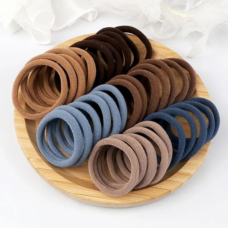 Towel Ring Hair Bands 4cm Solid Color Elastic Hair Rope Female Height Hair Accessory For Ponytail - Apple Promo New