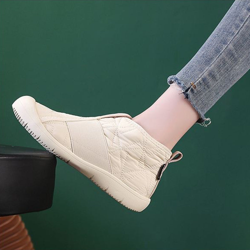 New Flat Snow Boots Winter Warm Non-slip Cotton Shoes Fashion Casual Waterproof Plush Ankle Boots