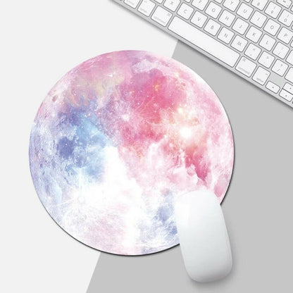 Space round Mouse Pad PC Gaming Non Slip Mice Mat for Laptop Notebook Computer Gaming Mouse Pad