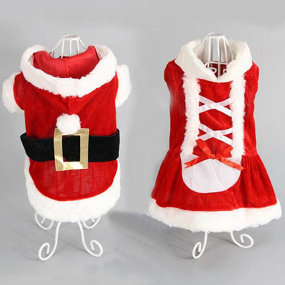 Christmas Dog Clothes Pet Vest Shirt Dog Winter Dress Warm Coat Jacket Clothing For Small Dogs Dress - Apple Promo New