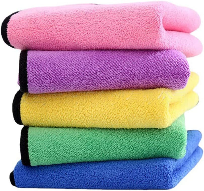 5-piece Set Of Thickened Absorbent Coral Fleece Car Wipes - Apple Promo New