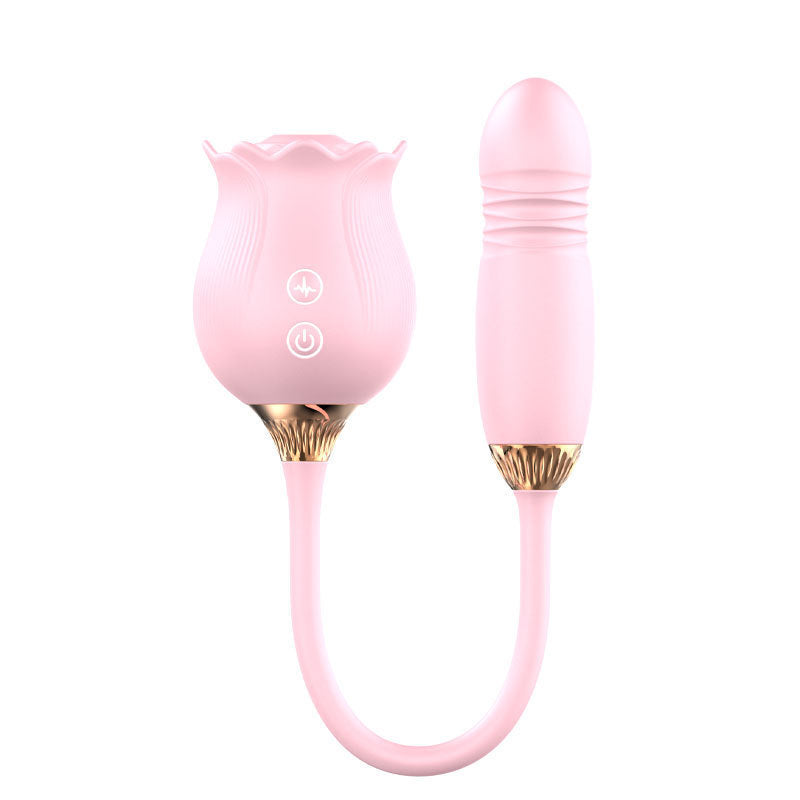 Rose Suction Telescopic Vibrator For Women's Use - Apple Promo New