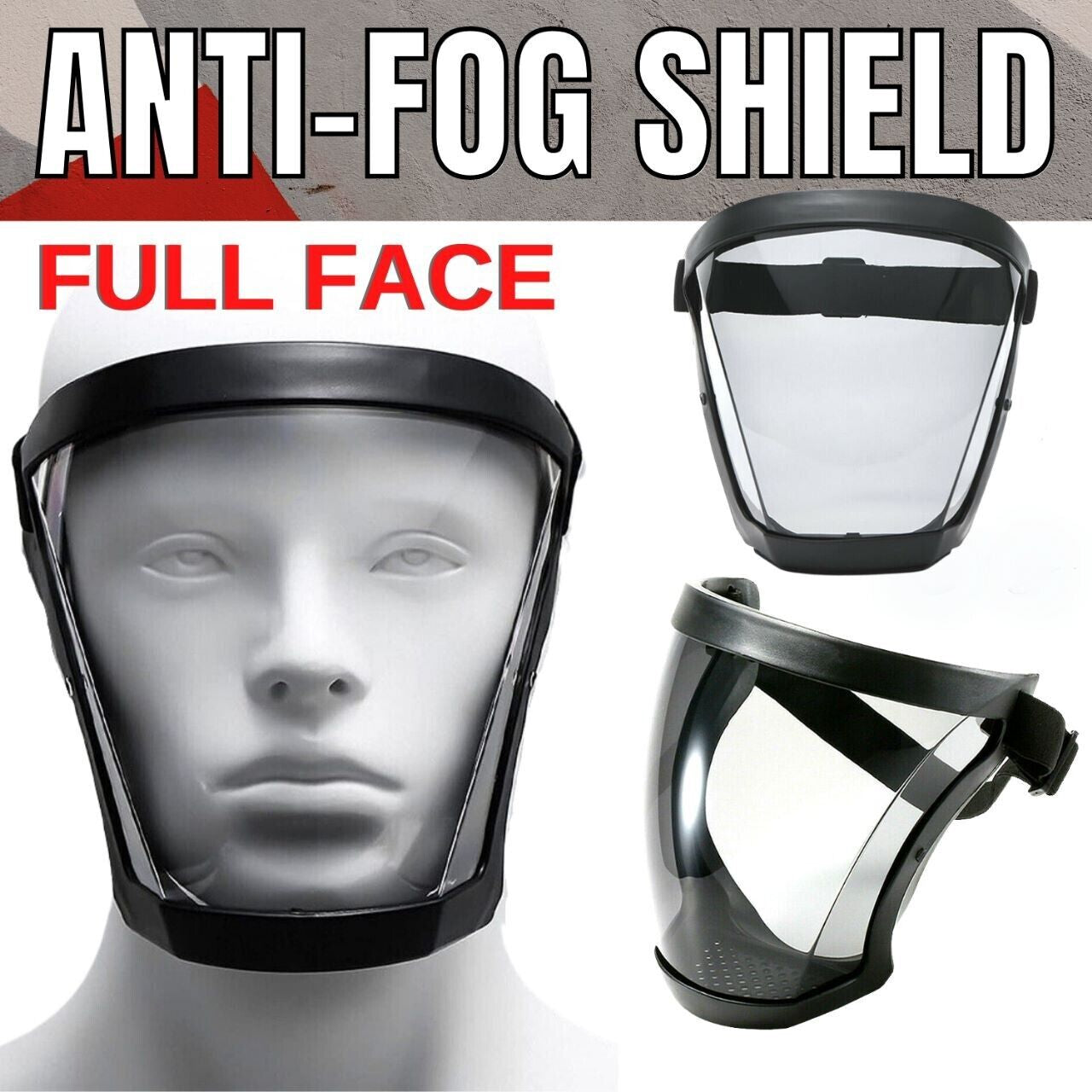 Anti-Fog Shield Safety Full Face Super Protective Head Cover Transparent Mask