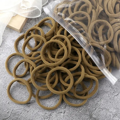 Towel Ring Hair Bands 4cm Solid Color Elastic Hair Rope Female Height Hair Accessory For Ponytail - Apple Promo New