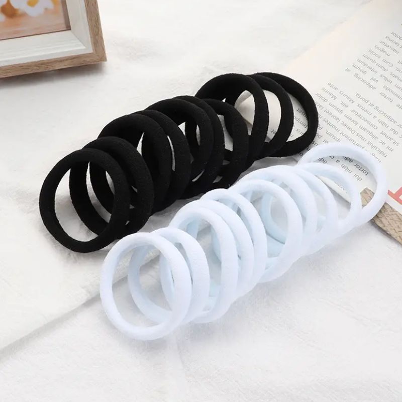 Towel Ring Hair Bands 4cm Solid Color Elastic Hair Rope Female Height Hair Accessory For Ponytail - Apple Promo New