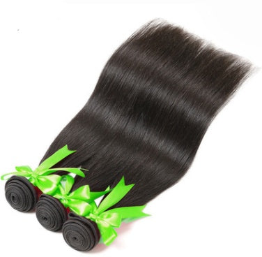 Real Hair Wig Straight Hair Natural Color Europe And America Brazil Straight Hair Curtain - Apple Promo New