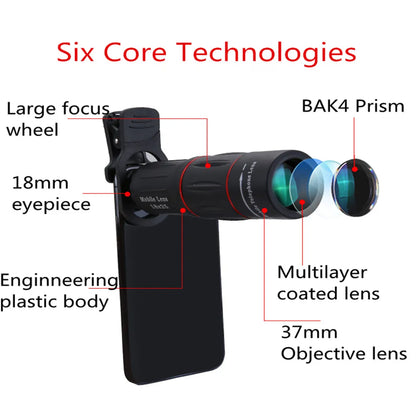 APEXEL 18X25 Monocular Zoom Telephoto Mobile Phone Lens With Tripod For Camping Tourism Portable Spotting Scope Mini Telescope - Apple Promo New