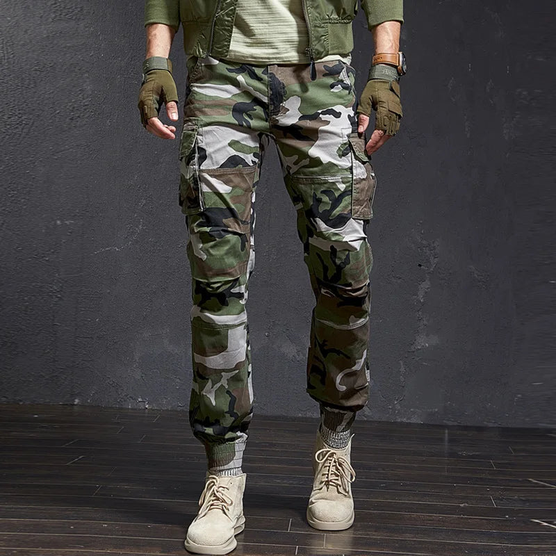 Fashion High Quality Slim Military Camouflage Casual Tactical Cargo Pants Streetwear Harajuku Joggers Men Clothing Trousers - Apple Promo New