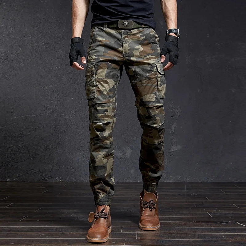 Fashion High Quality Slim Military Camouflage Casual Tactical Cargo Pants Streetwear Harajuku Joggers Men Clothing Trousers - Apple Promo New