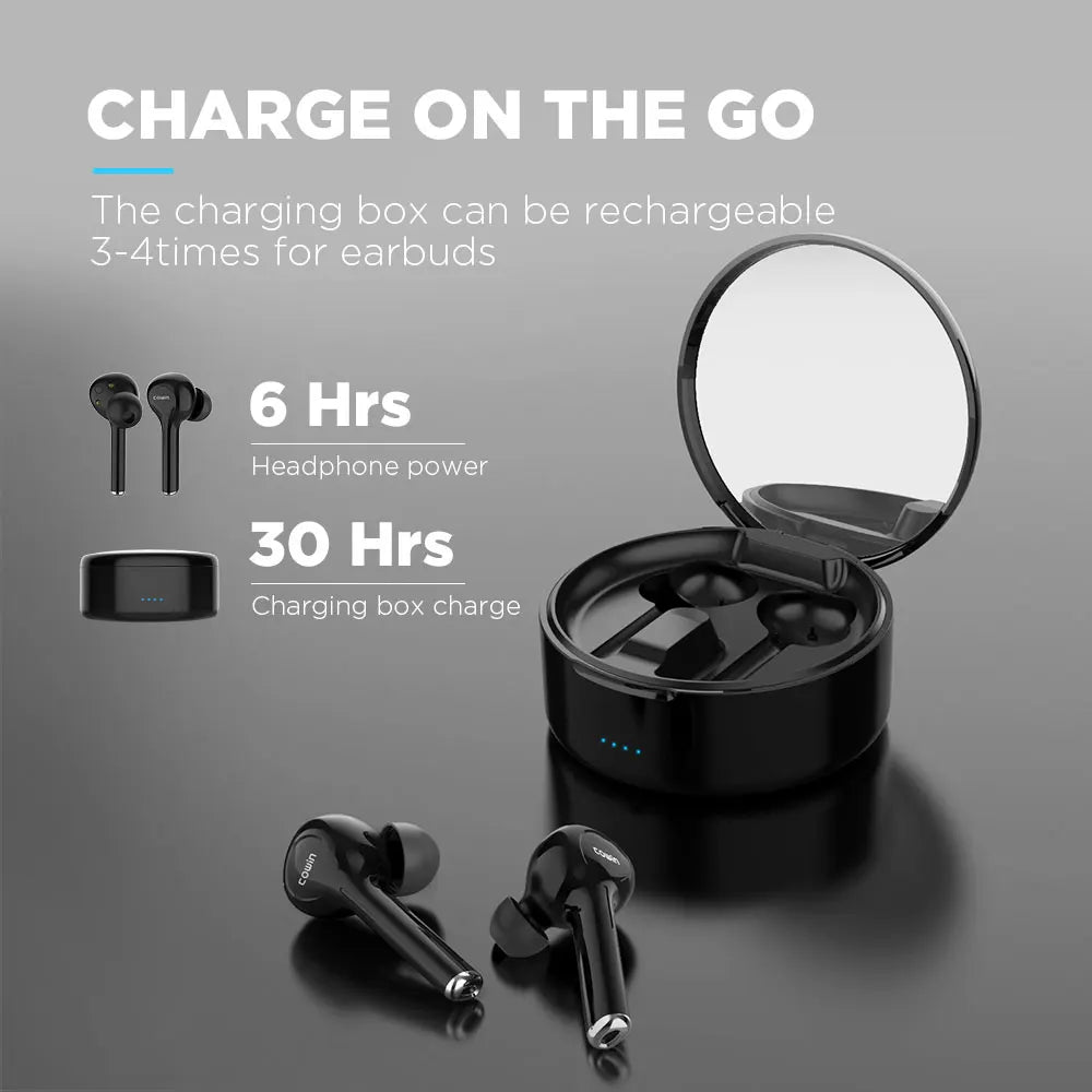 cowin KY03 Wireless earphone Bluetooth 5.0 Headphones TWS Earbuds sport waterproof earphones with Charging Case Pumping Bass