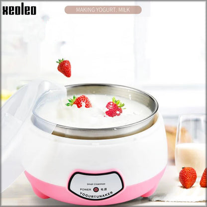 Yogurt Maker Mini Automatic Yogurt Machine Household DIY Yogurt Tools Kitchen Appliances Stainless Steel Tank Pink 220V - Apple Promo New