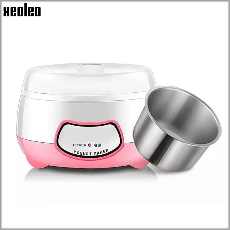 Yogurt Maker Mini Automatic Yogurt Machine Household DIY Yogurt Tools Kitchen Appliances Stainless Steel Tank Pink 220V - Apple Promo New