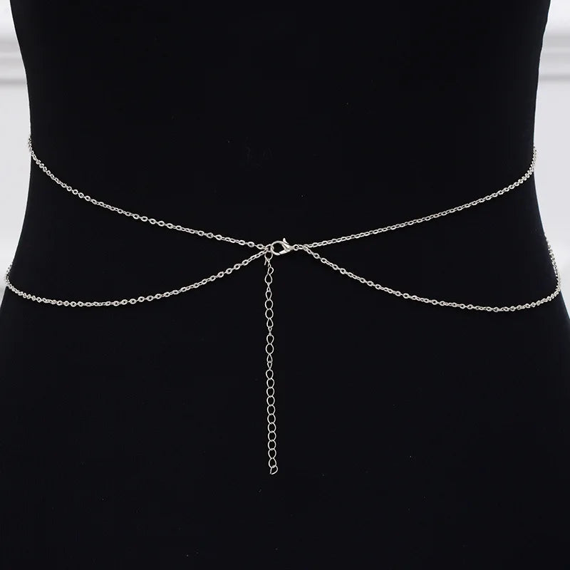 Sexy Chest Chain Body Jewelry Bikini Belly Chains for Women 2024 Trend Fashion Female Metal Beach Festival Jewelry Accessories