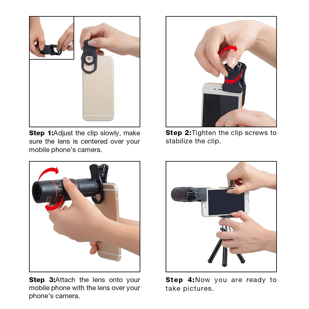 APEXEL 18X25 Monocular Zoom Telephoto Mobile Phone Lens With Tripod For Camping Tourism Portable Spotting Scope Mini Telescope - Apple Promo New