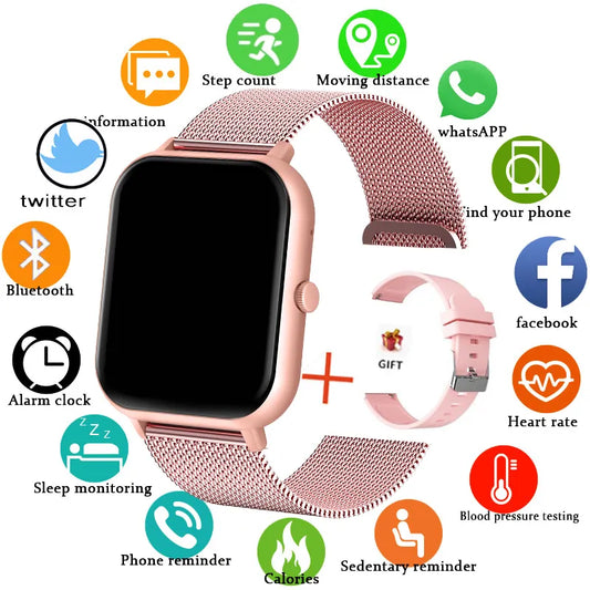 2024 New Smart Watch Women Bluetooth Call Watch Fitness Tracker Waterproof Sport Smart Clock Fashion Ladies Men Smartwatch Woman - Apple Promo New