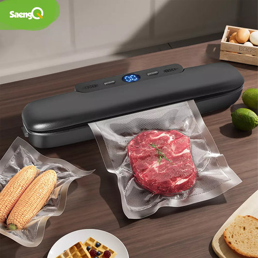 saengQ Vacuum Sealer Packaging Machine Food Vacuum Sealer With Free 10pcs Vacuum bags Household Vacuum Food Sealing - Apple Promo New