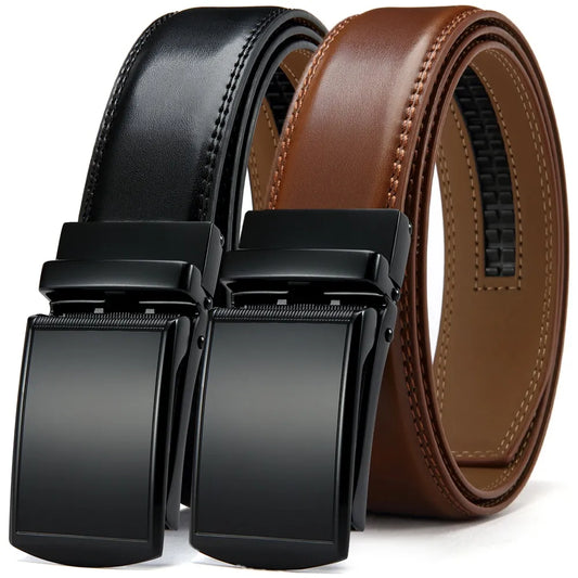 DOOPAI Mens Leather Belt Multiple Colors Automatic Available Belts Leisure Fashion Ratchet Belts for Men Pants Waistband - Apple Promo New