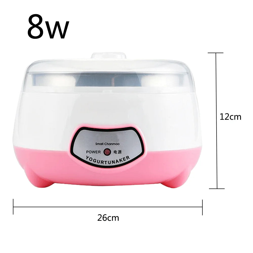 Yogurt Maker Mini Automatic Yogurt Machine Household DIY Yogurt Tools Kitchen Appliances Stainless Steel Tank Pink 220V - Apple Promo New