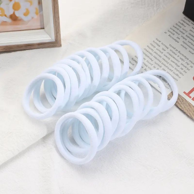 Towel Ring Hair Bands 4cm Solid Color Elastic Hair Rope Female Height Hair Accessory For Ponytail - Apple Promo New