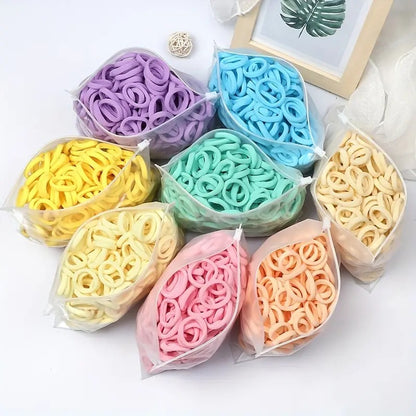 Towel Ring Hair Bands 4cm Solid Color Elastic Hair Rope Female Height Hair Accessory For Ponytail - Apple Promo New