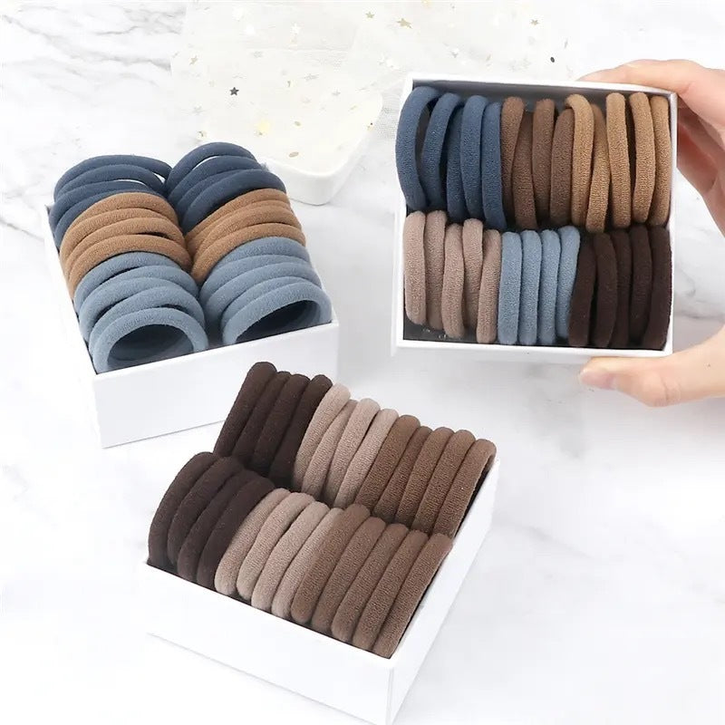 Towel Ring Hair Bands 4cm Solid Color Elastic Hair Rope Female Height Hair Accessory For Ponytail - Apple Promo New