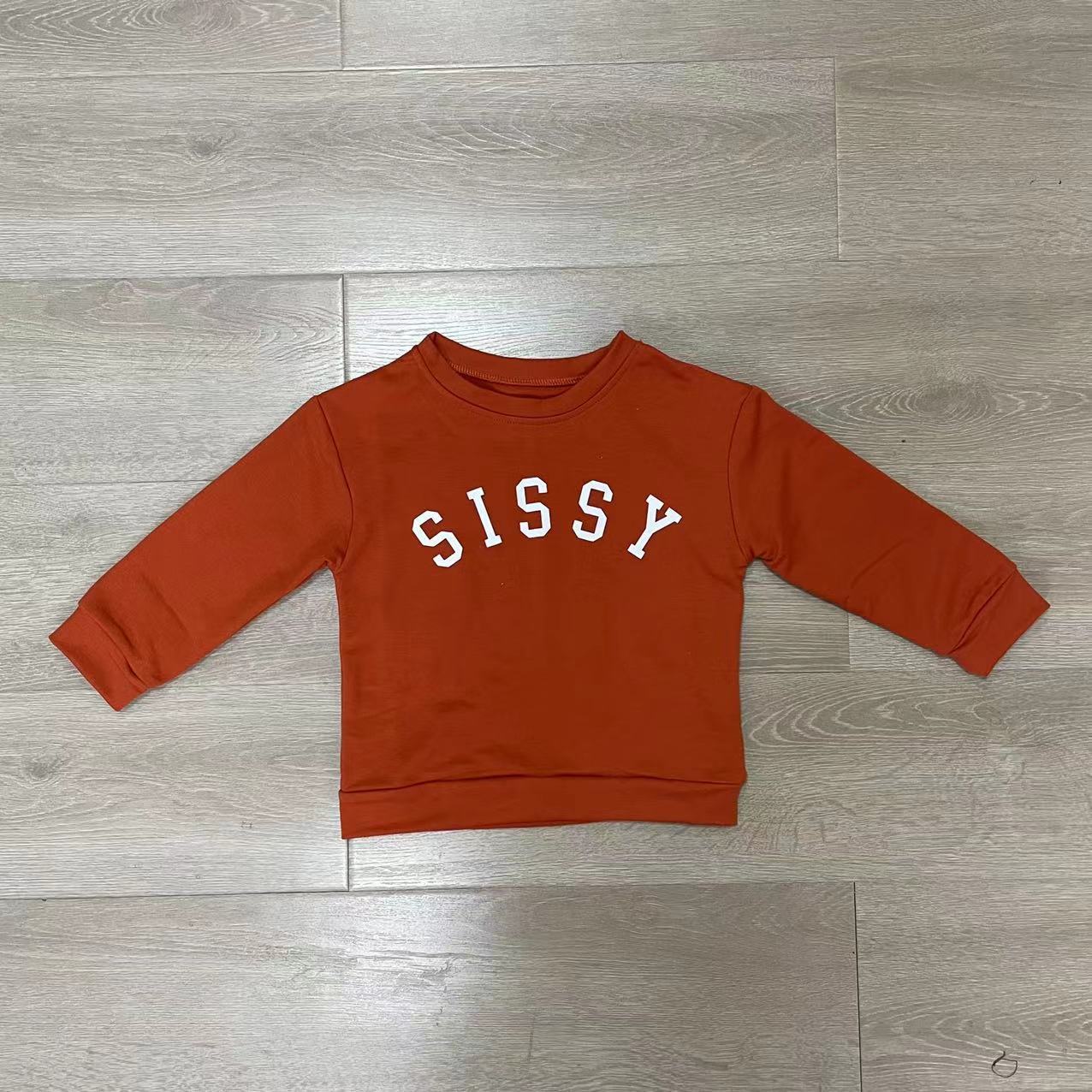 Children Letter Print Pullover Casual Sweatshirt Children - Apple Promo New