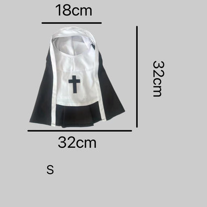 PET SHOW Nun Dog Costume For Small Medium Dogs Halloween Cosplay Outfit Black White Cloak Dress Up Pets Apparel Holiday Party Clothes Boys Girls - Apple Promo New