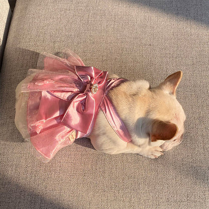 Mesh Dress Skirt Dogs And Cats Bow Pearl - Apple Promo New