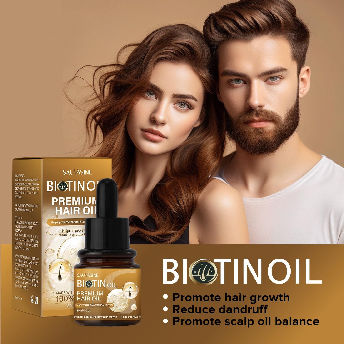 Biotin Hair Oil 30ml Moisturizing Repair - Apple Promo New