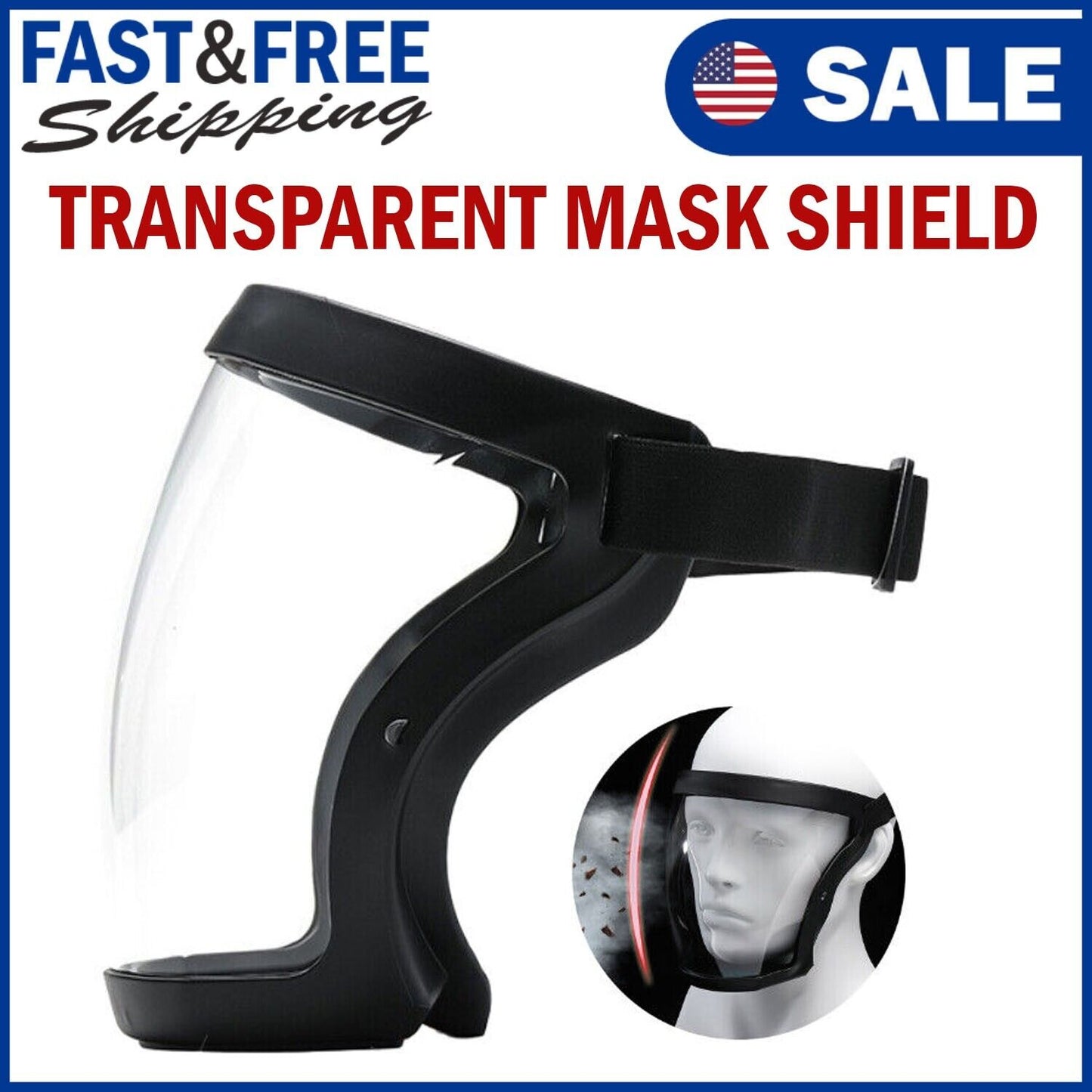 Anti-Fog Shield Safety Full Face Super Protective Head Cover Transparent Mask